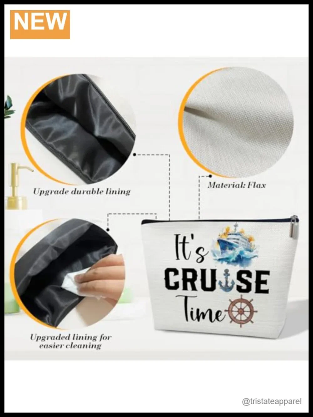 Large Canvas Travel Makeup Bag Toiletry Organizer Pouch Zipper